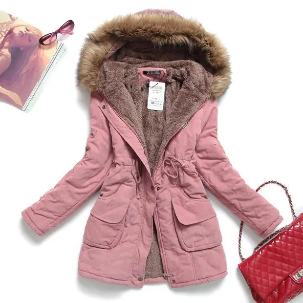 Winter Jacket Women Thick Warm Hooded Parka Mujer Cotton Padded Coat - Blade & Thread