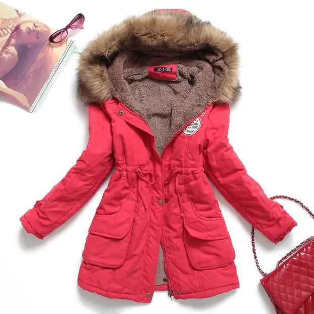 Winter Jacket Women Thick Warm Hooded Parka Mujer Cotton Padded Coat - Blade & Thread