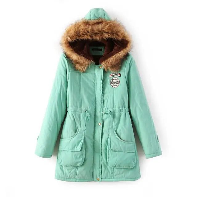 Winter Jacket Women Thick Warm Hooded Parka Mujer Cotton Padded Coat - Blade & Thread