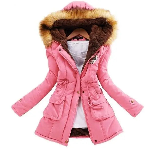Winter Jacket Women Thick Warm Hooded Parka Mujer Cotton Padded Coat - Blade & Thread