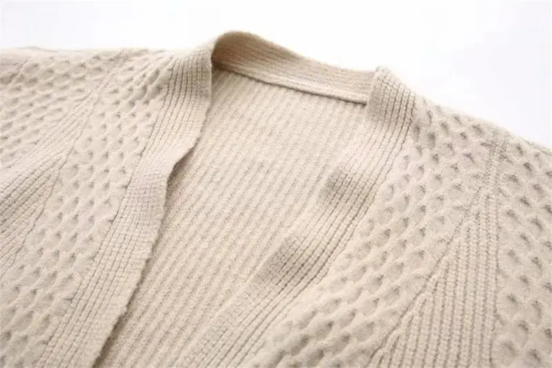 Winter lantern sleeve cardigan Long Sweater Women 2021 Lantern Sleeve Open Stitch Oversized Sweater Knit Coat nowadaysfashion
