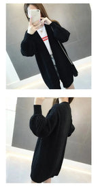 Winter lantern sleeve cardigan Long Sweater Women 2021 Lantern Sleeve Open Stitch Oversized Sweater Knit Coat nowadaysfashion