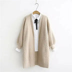 Winter lantern sleeve cardigan Long Sweater Women 2021 Lantern Sleeve Open Stitch Oversized Sweater Knit Coat nowadaysfashion
