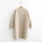 Winter lantern sleeve cardigan Long Sweater Women 2021 Lantern Sleeve Open Stitch Oversized Sweater Knit Coat nowadaysfashion