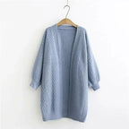 Winter lantern sleeve cardigan Long Sweater Women 2021 Lantern Sleeve Open Stitch Oversized Sweater Knit Coat nowadaysfashion