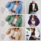 Winter long sleeve stand collar casual coat cotton jacket nowadaysfashion