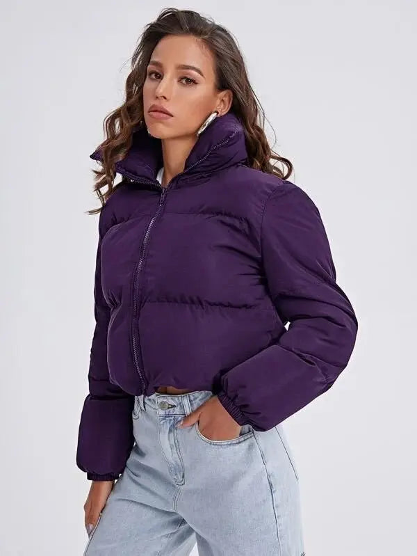 Winter long sleeve stand collar casual coat cotton jacket nowadaysfashion