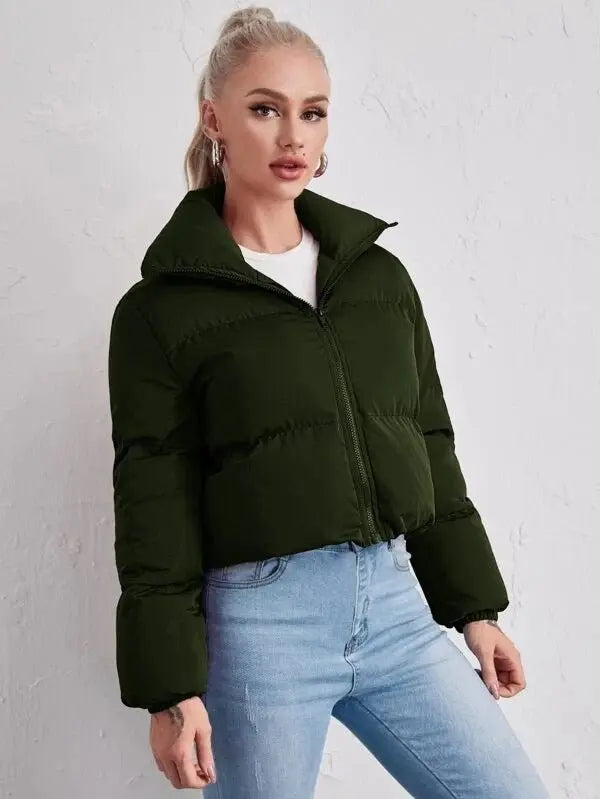 Winter long sleeve stand collar casual coat cotton jacket - Blade & Thread