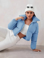 Winter long sleeve stand collar casual coat cotton jacket nowadaysfashion