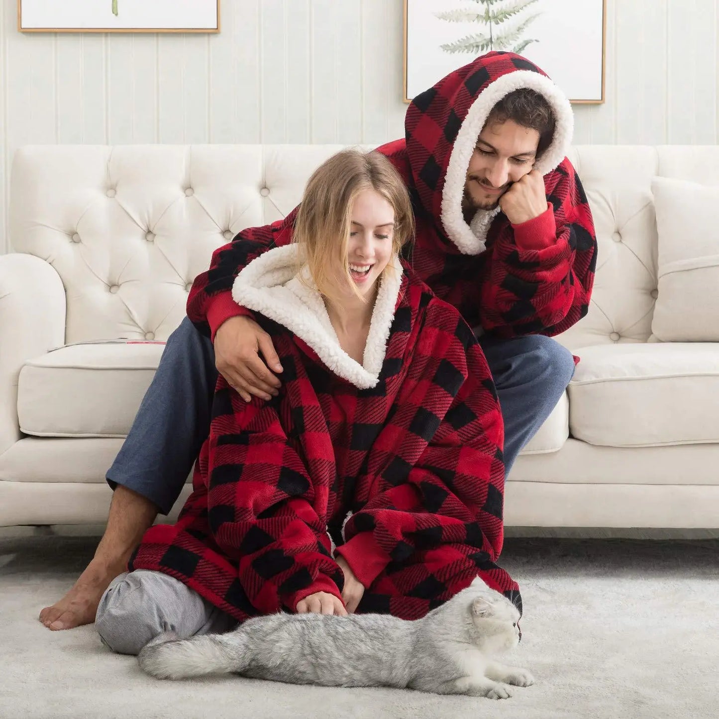 Winter Oversized Hoodies Women Giant Hoody Flannel Fleece Wearable Blanket - Blade & Thread