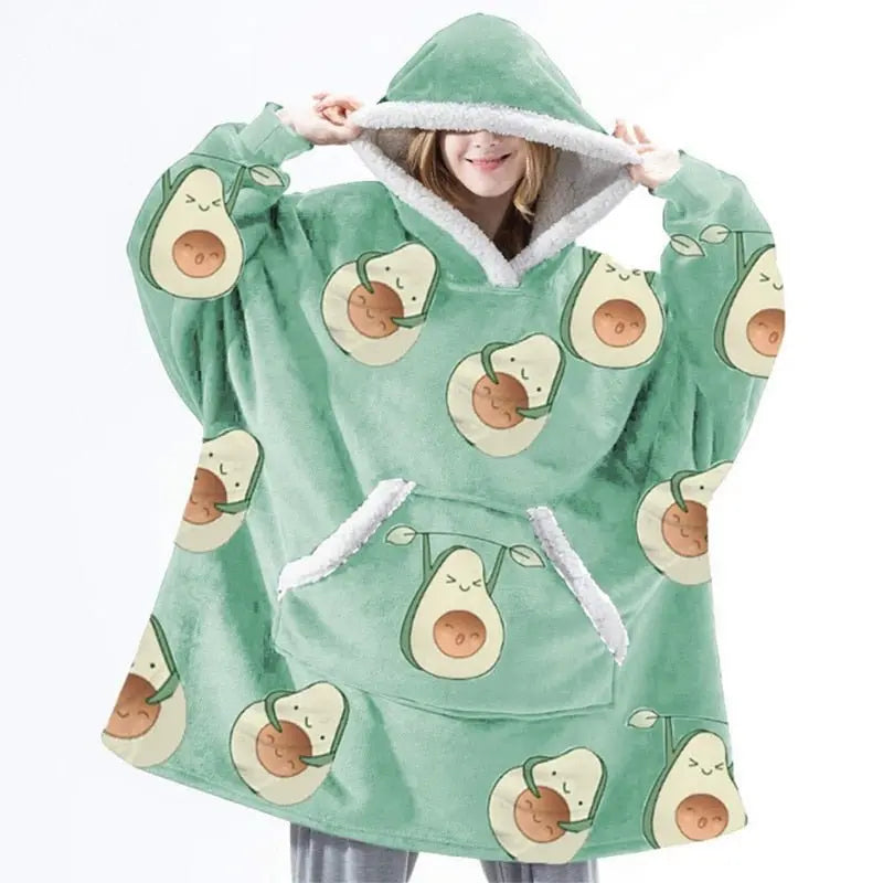 Winter Oversized Hoodies Women Giant Hoody Flannel Fleece Wearable Blanket - Blade & Thread