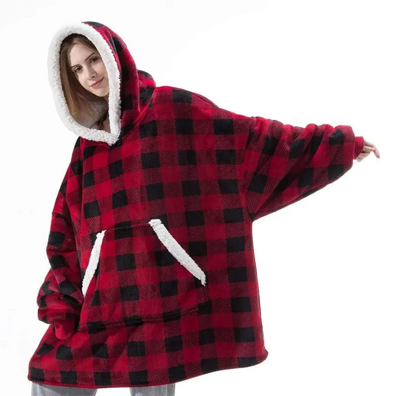 Winter Oversized Hoodies Women Giant Hoody Flannel Fleece Wearable Blanket - Blade & Thread
