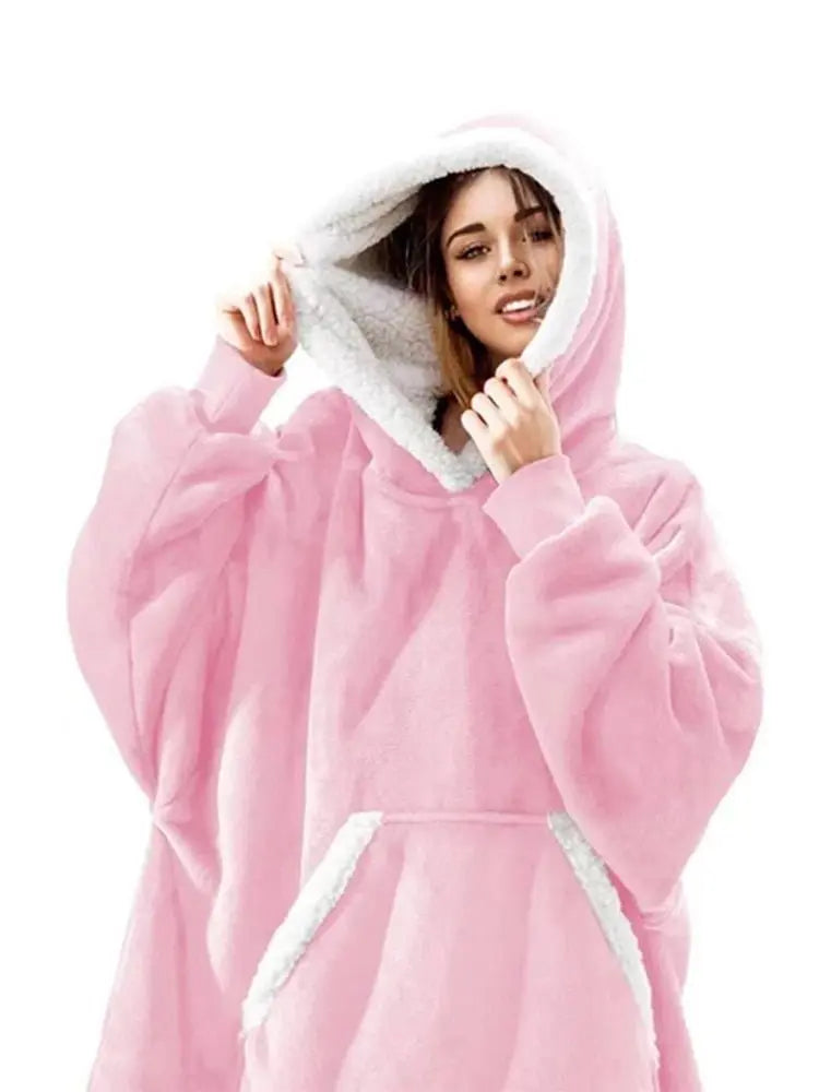 Winter Oversized Hoodies Women Giant Hoody Flannel Fleece Wearable Blanket - Blade & Thread