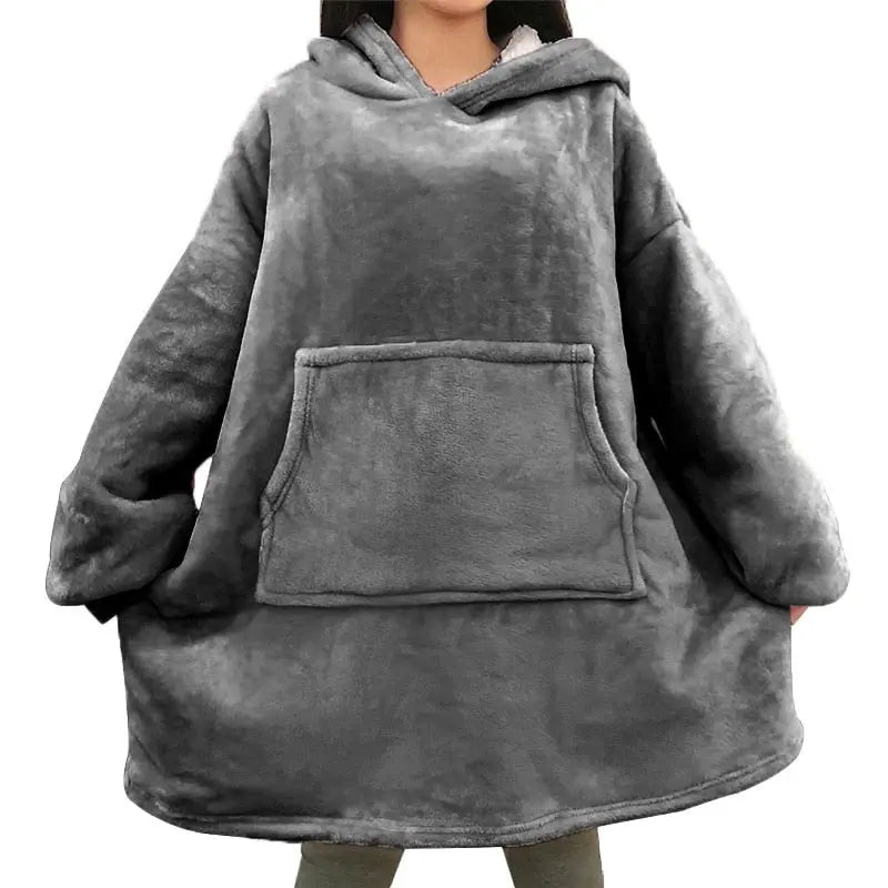 Winter Oversized Hoodies Women Giant Hoody Flannel Fleece Wearable Blanket - Blade & Thread