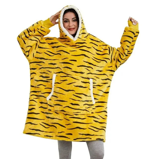 Winter Oversized Hoodies Women Giant Hoody Flannel Fleece Wearable Blanket - Blade & Thread