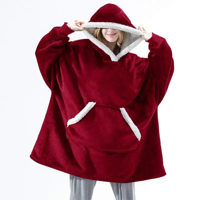 Winter Oversized Hoodies Women Giant Hoody Flannel Fleece Wearable Blanket - Blade & Thread