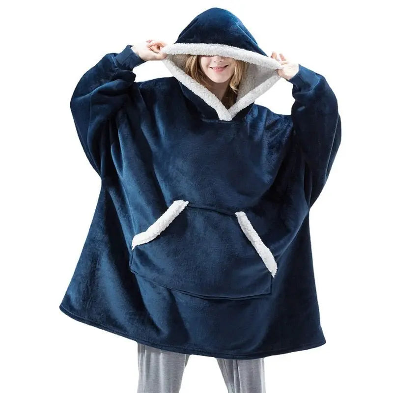 Winter Oversized Hoodies Women Giant Hoody Flannel Fleece Wearable Blanket nowadaysfashion