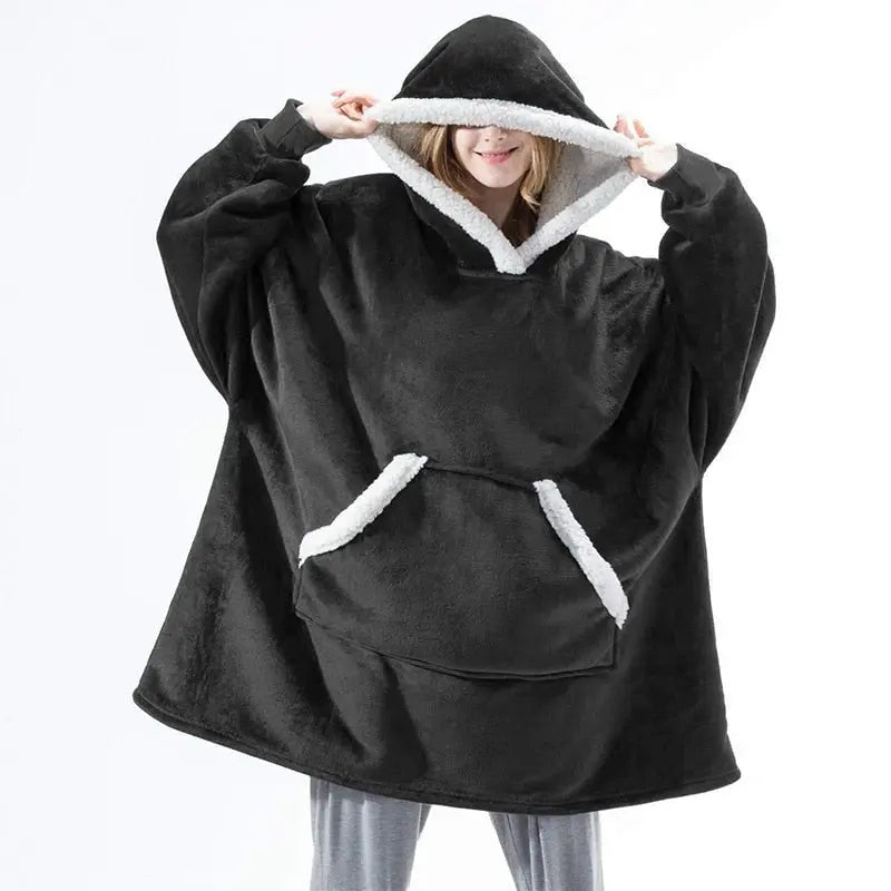 Winter Oversized Hoodies Women Giant Hoody Flannel Fleece Wearable Blanket - Blade & Thread