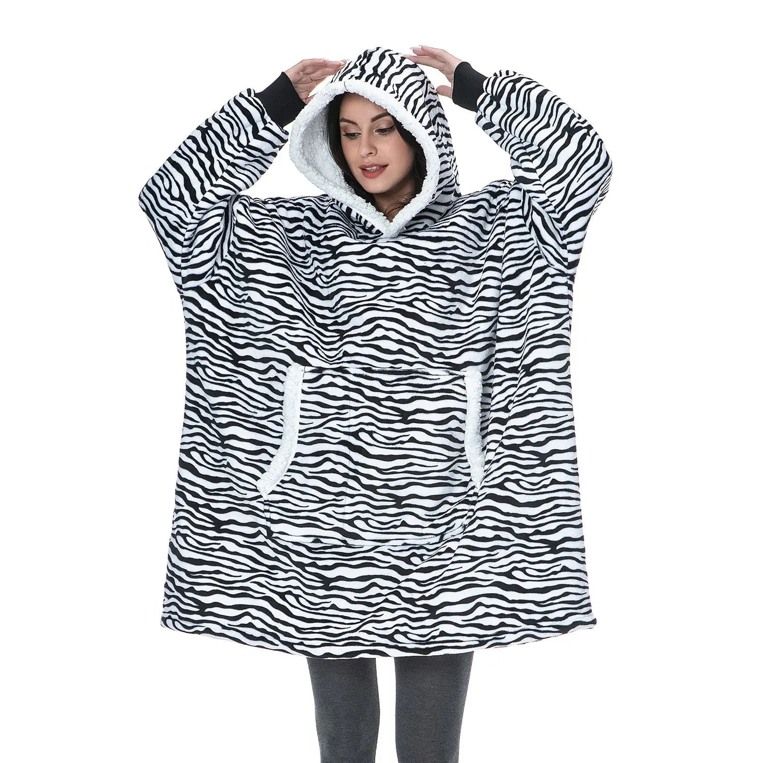 Winter Oversized Hoodies Women Giant Hoody Flannel Fleece Wearable Blanket nowadaysfashion