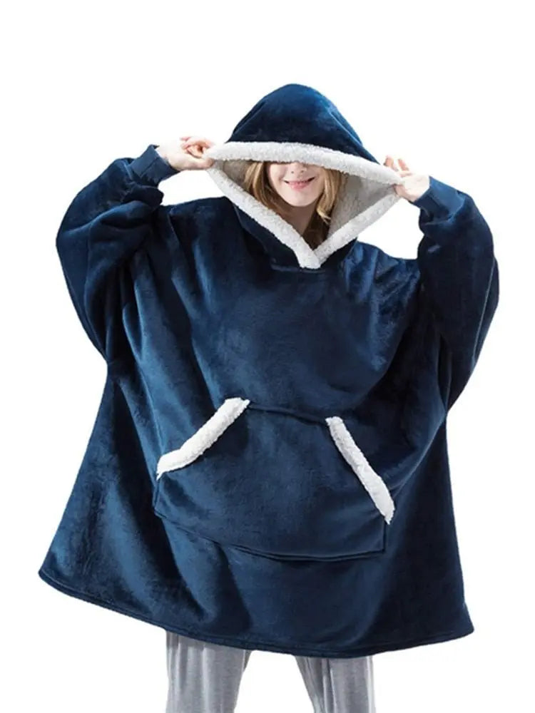 Winter Oversized Hoodies Women Giant Hoody Flannel Fleece Wearable Blanket - Blade & Thread
