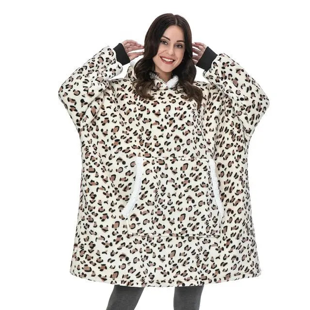 Winter Oversized Hoodies Women Giant Hoody Flannel Fleece Wearable Blanket nowadaysfashion