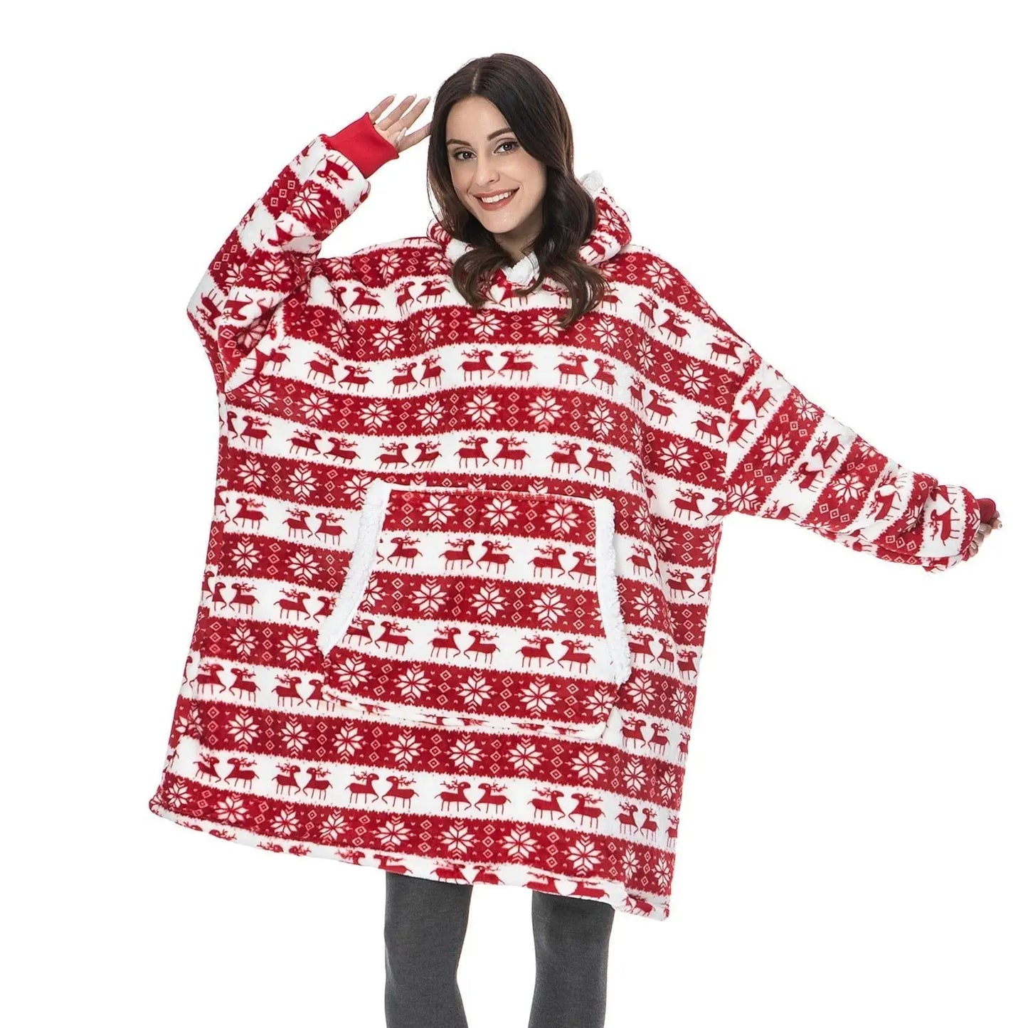Winter Oversized Hoodies Women Giant Hoody Flannel Fleece Wearable Blanket - Blade & Thread