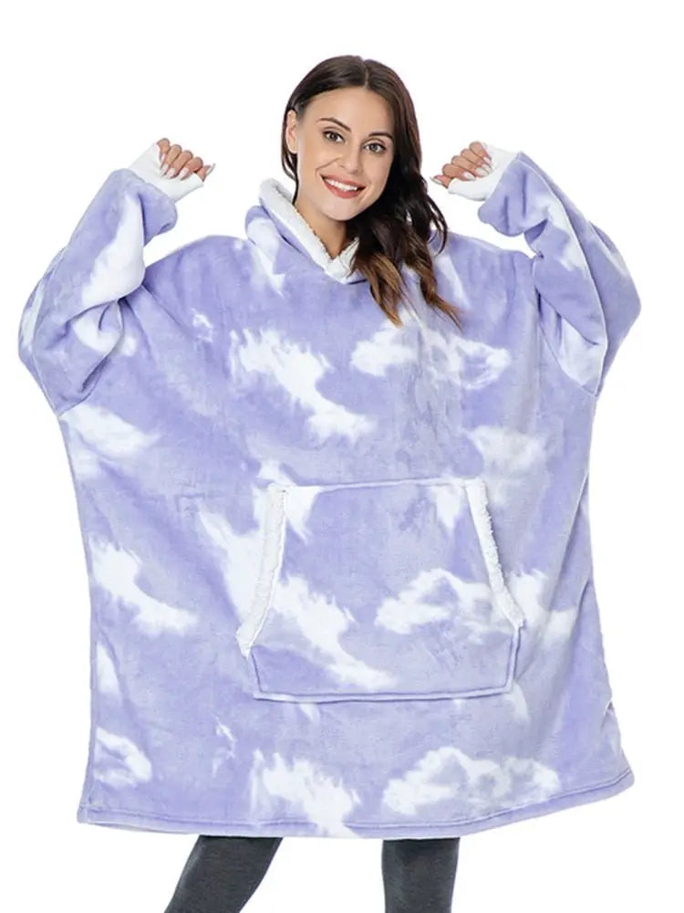 Winter Oversized Hoodies Women Giant Hoody Flannel Fleece Wearable Blanket nowadaysfashion