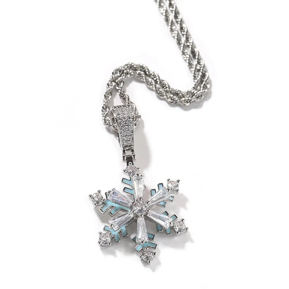 Winter rotating snowflake luminous oil drop pendant nowadaysfashion