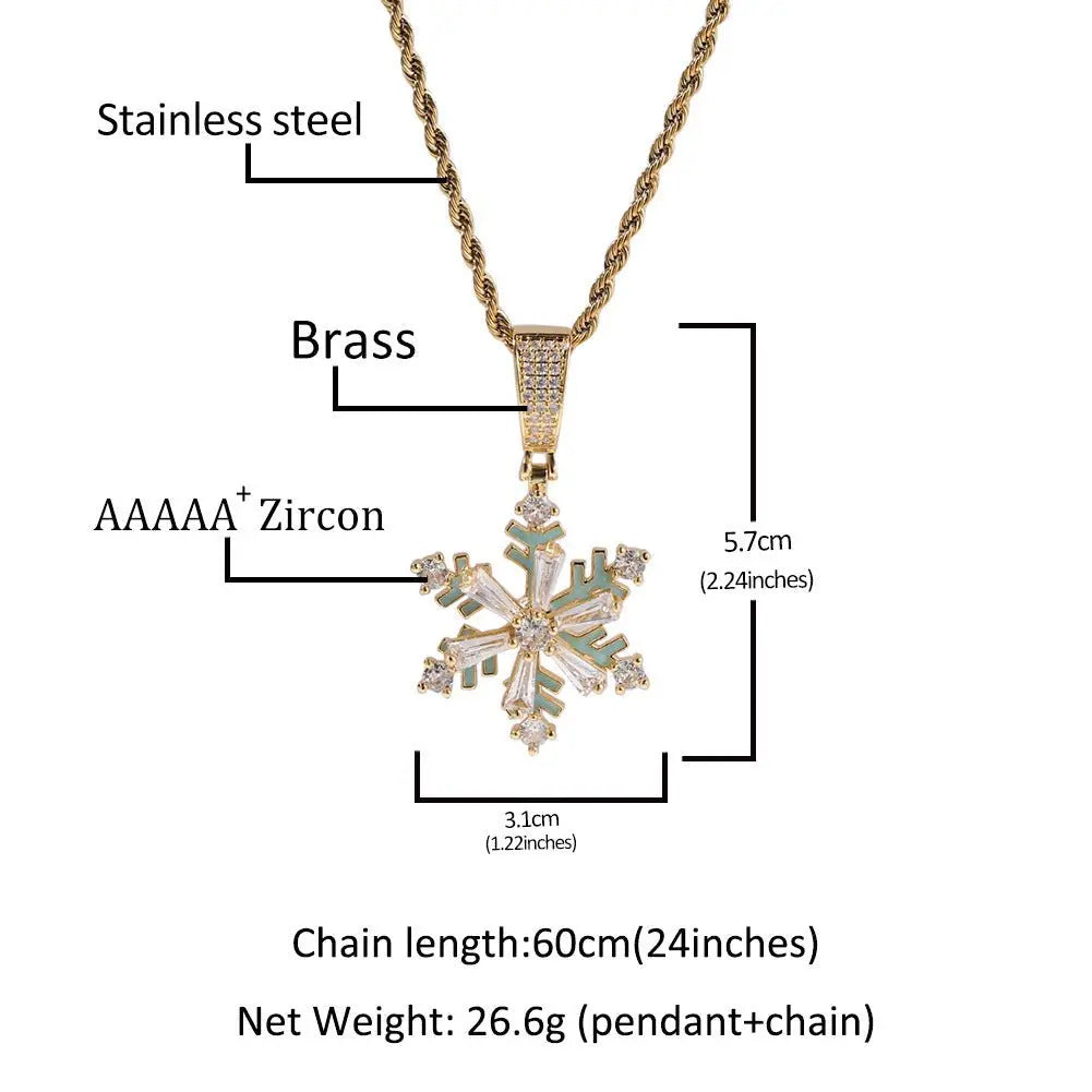 Winter rotating snowflake luminous oil drop pendant - Blade & Thread