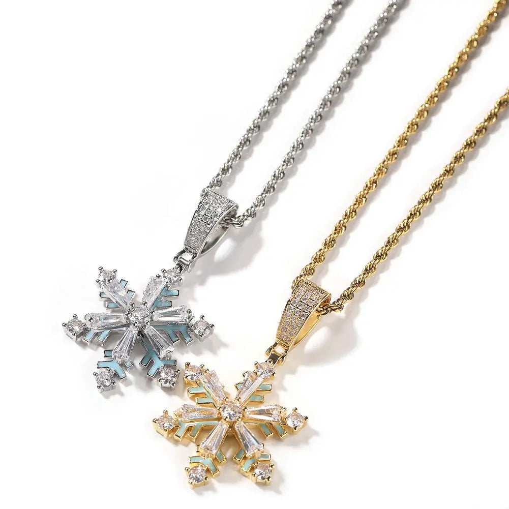 Winter rotating snowflake luminous oil drop pendant - Blade & Thread