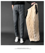 Winter Zip Pockets Thicken Fleece Sweatpants Joggers Water Proof Thermal Trousers nowadaysfashion