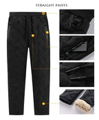 Winter Zip Pockets Thicken Fleece Sweatpants Joggers Water Proof Thermal Trousers nowadaysfashion