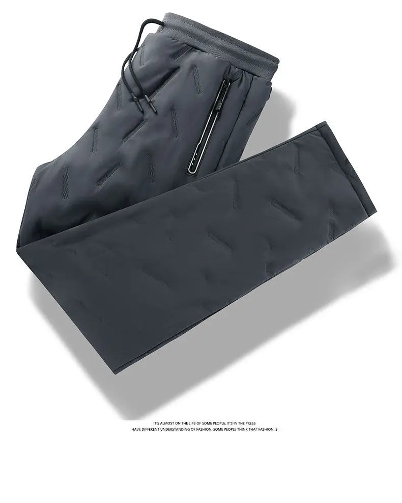 Winter Zip Pockets Thicken Fleece Sweatpants Joggers Water Proof Thermal Trousers - Blade & Thread
