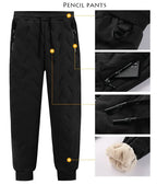 Winter Zip Pockets Thicken Fleece Sweatpants Joggers Water Proof Thermal Trousers nowadaysfashion