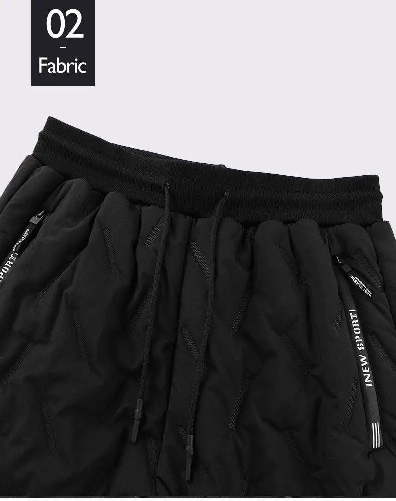 Winter Zip Pockets Thicken Fleece Sweatpants Joggers Water Proof Thermal Trousers nowadaysfashion