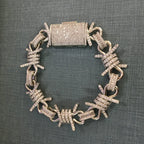 Wire chain diamond thorn necklace bracelet nowadaysfashion