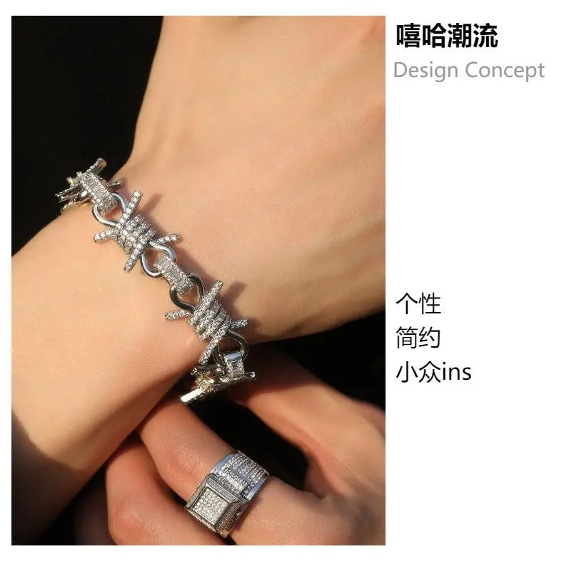 Wire chain diamond thorn necklace bracelet - Blade & Thread