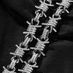 Wire chain diamond thorn necklace bracelet nowadaysfashion