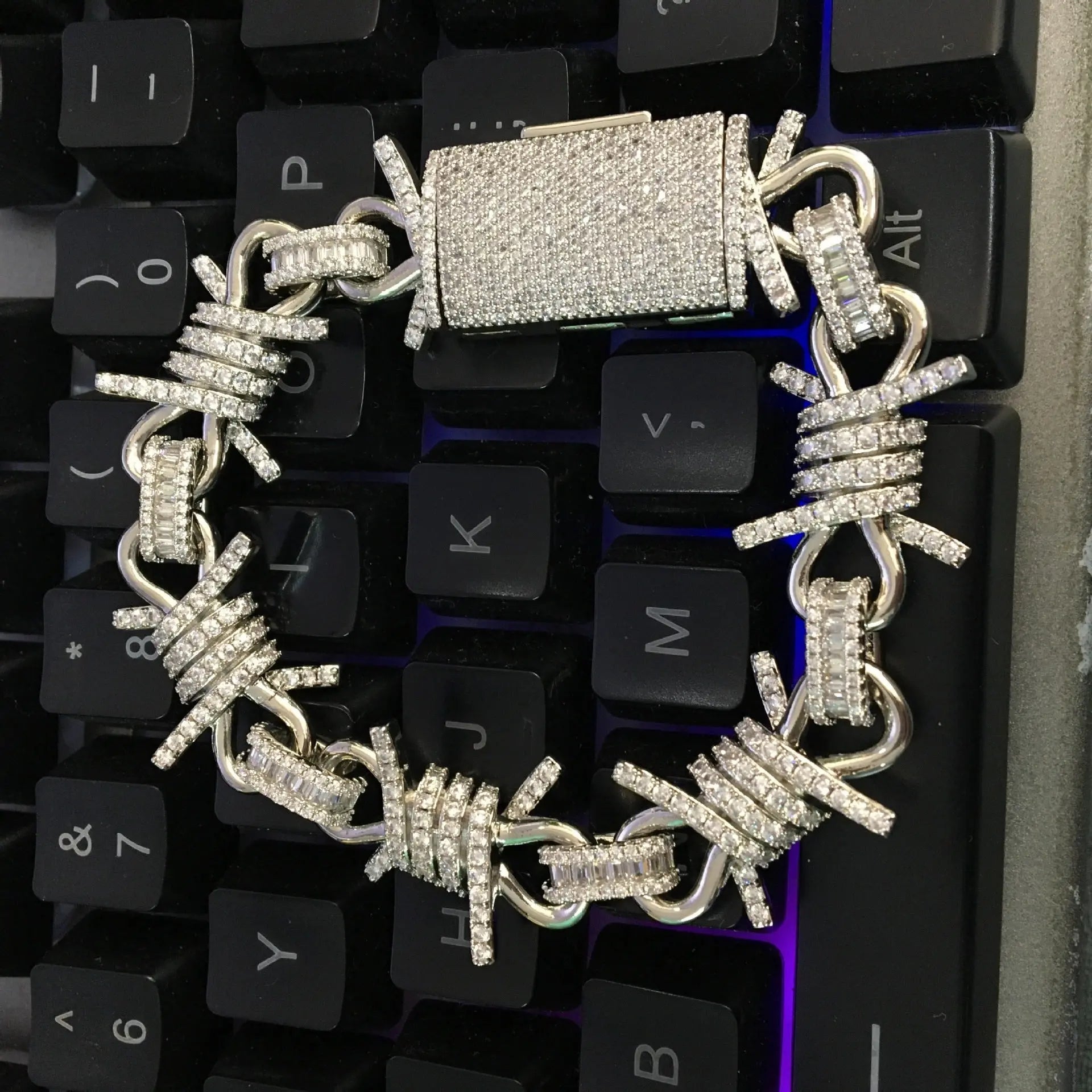 Wire chain diamond thorn necklace bracelet nowadaysfashion