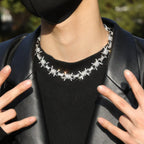 Wire chain diamond thorn necklace bracelet nowadaysfashion