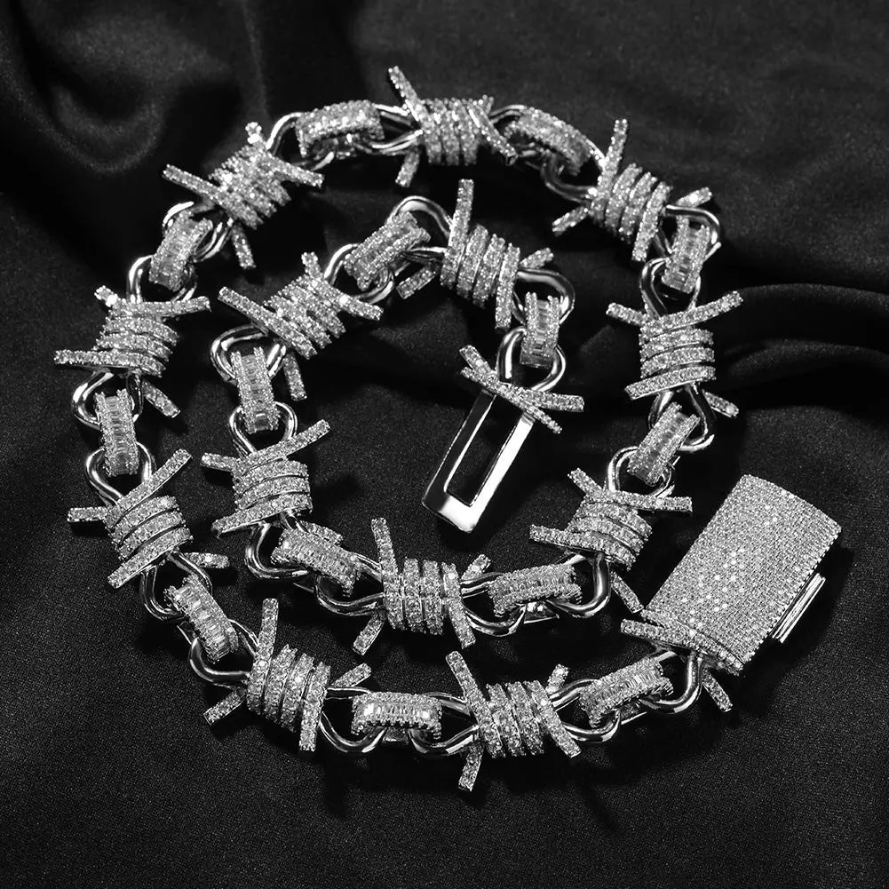 Wire chain diamond thorn necklace bracelet - Blade & Thread