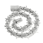 Wire chain diamond thorn necklace bracelet nowadaysfashion