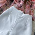 Women Casual Two Piece Set Long Sleeve V Neck Asymmetrical Chiffon Shirt nowadaysfashion