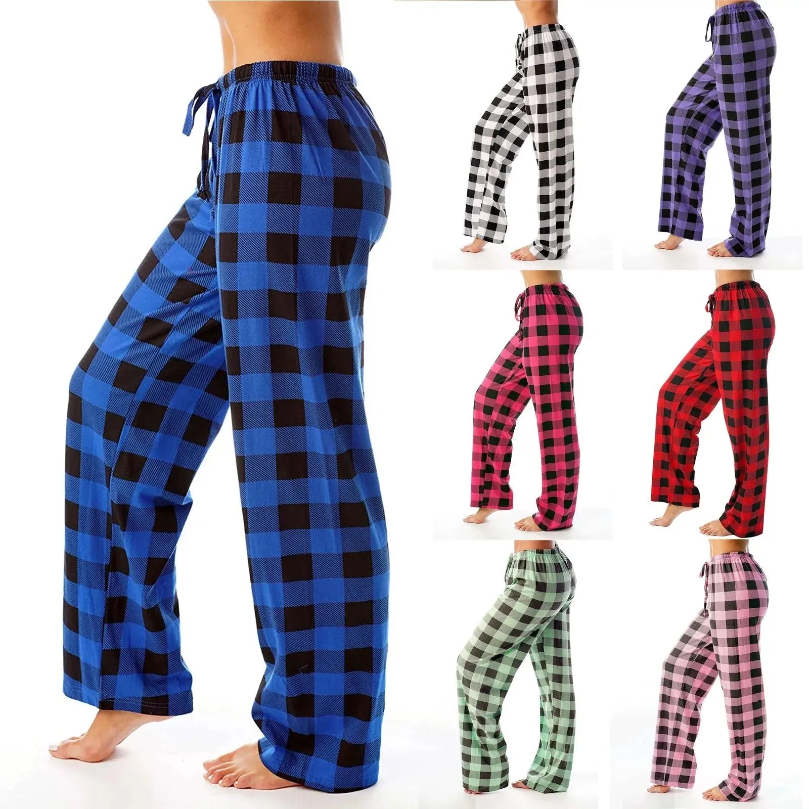 Women Christmas Pajama pants Autumn Winter Plaid Printed Pants nowadaysfashion