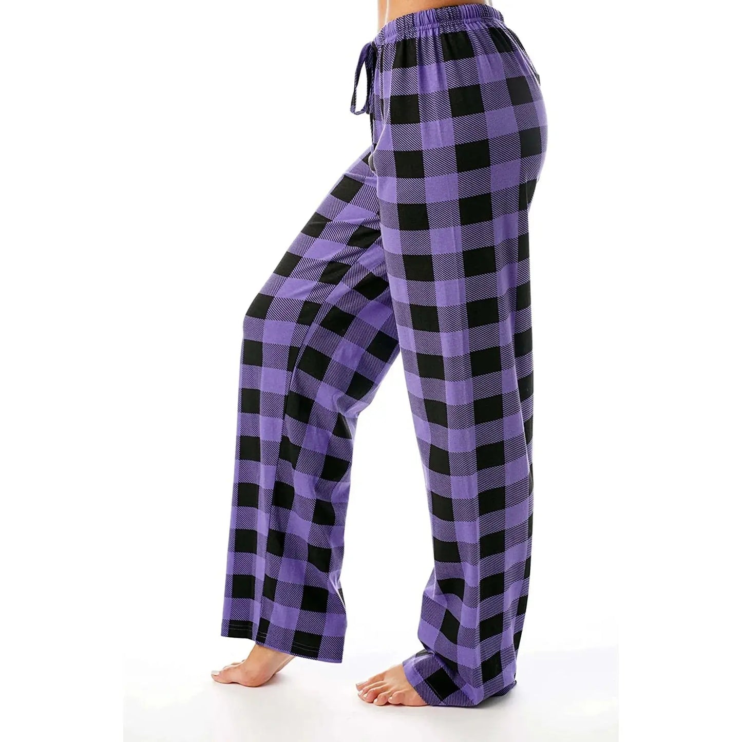 Women Christmas Pajama pants Autumn Winter Plaid Printed Pants - Blade & Thread