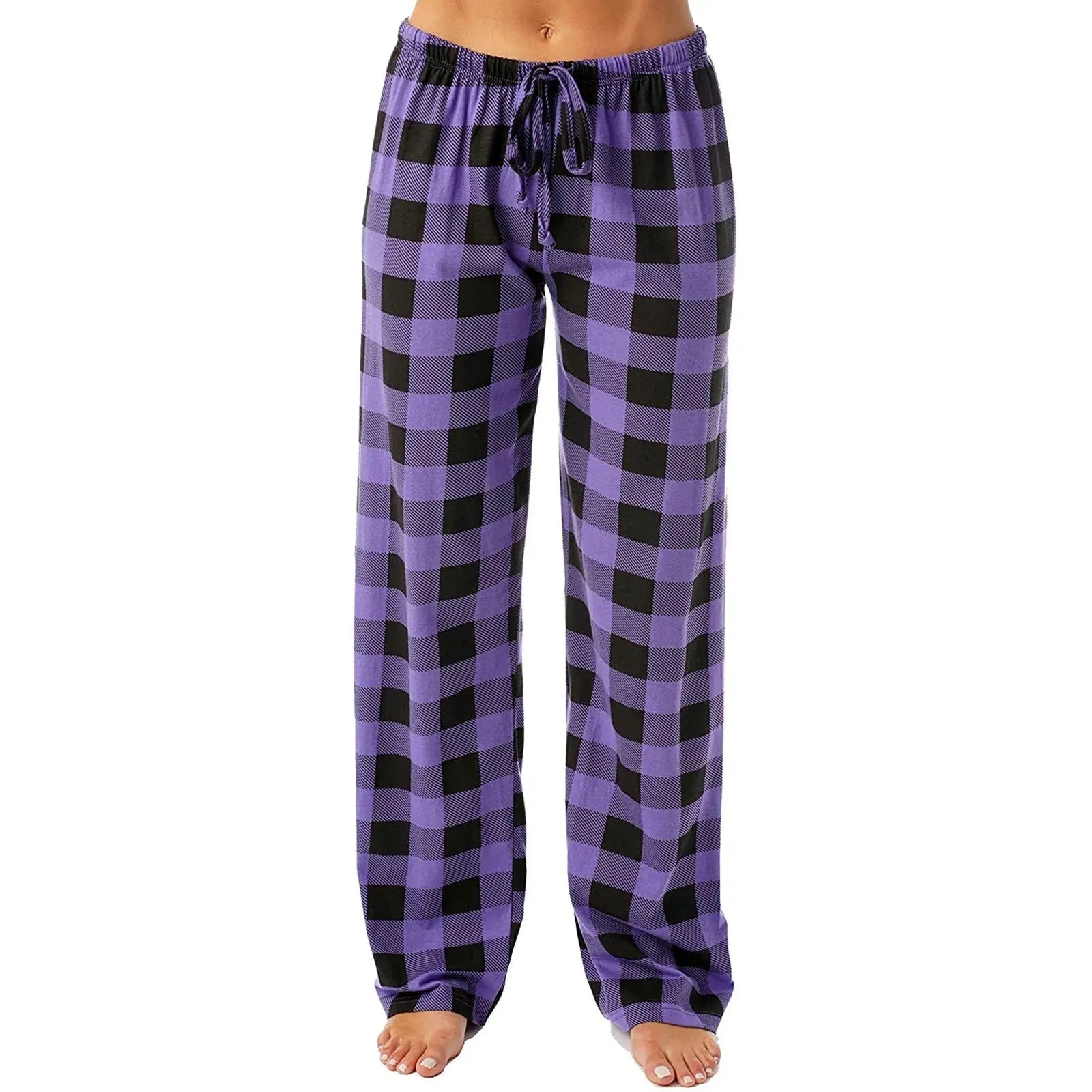 Women Christmas Pajama pants Autumn Winter Plaid Printed Pants - Blade & Thread
