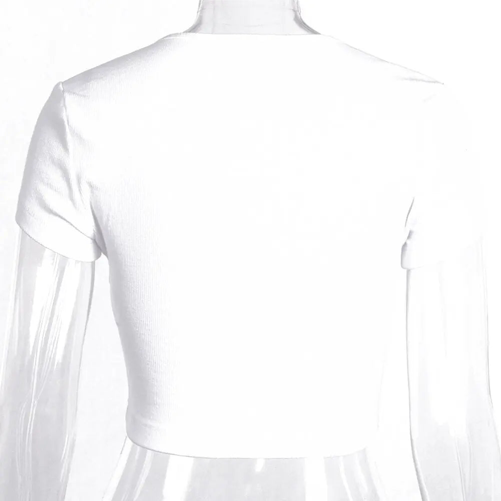 Women clothes Ladies Button Square Neck Tops Short Sleeve square collar pullover T-shirts - Blade & Thread