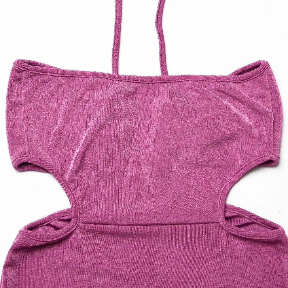 Women Halter Cut Out Backless Corset Midi Dress High Waist Split Slim Grunge Vestidos 2022 Summer - Blade & Thread