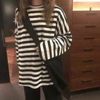 Women harajuku Striped Tshirt Long Sleeve O-Neck T-Shirts Casual oversized T Shirt nowadaysfashion