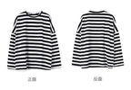 Women harajuku Striped Tshirt Long Sleeve O-Neck T-Shirts Casual oversized T Shirt nowadaysfashion